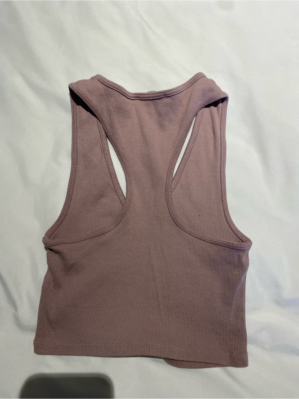 ZARA Mauve Ribbed Racerback Crop Top - Picture 2 of 3